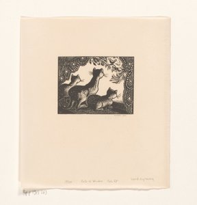 窓枠に 3 匹の猫 作： Wanda Gág (signed by artist)