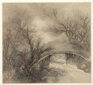 風景のアルバム：葉1、1677年。 作： Wang Gai