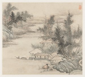 風景のアルバム：葉2、1677年。 作： Wang Gai