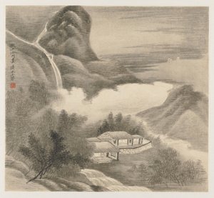 風景のアルバム：葉5、1677年。 作： Wang Gai