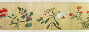 「百花」の手巻きからの花の詳細、1562 作： Wang Guxiang