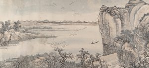 ジュランスタイルとヤンウェングイスタイルの風景、1713年。 作： Wang Hui