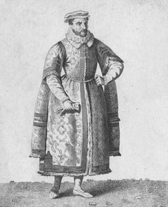 A Merchant - 1640年の著名な市民の服装」1807年 作： Warren