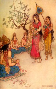 夫を選ぶダマヤンティ」1913年 作： Warwick Goble