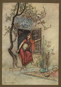 プレート 7: 「The Girl of the Wall-Amirah.」 ベンガルの民話 ... Warwick Goble によるカラーの 32 のイラスト付き (Edition de luxe) 作： Warwick Goble