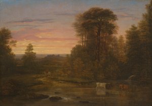 日没後の風景、1819年頃（キャンバスに油彩） 作： Washington Allston
