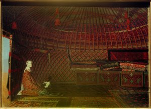 裕福なキルギスのテントの中で 作： Wassili W. Werestschagin