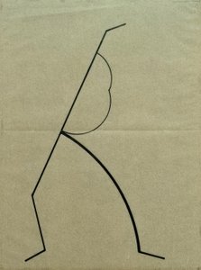 踊るパルッカの写真に基づく分析図、単純な曲線に基づく直線 作： Wassily Kandinsky
