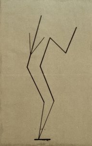 踊るパルッカの写真に基づく分析図、下の点からの平行構造 作： Wassily Kandinsky