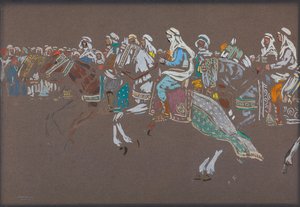 アラブ騎兵、1905年。 作： Wassily Kandinsky