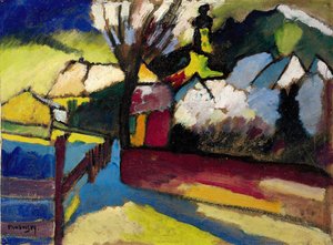 木のある秋の風景1910のある木の秋の風景 作： Wassily Kandinsky