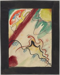 年鑑「Der Blaue Reiter」の表紙の下書き 作： Wassily Kandinsky