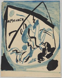 年鑑「Der Blaue Reiter」の表紙の下書き 作： Wassily Kandinsky