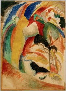 下書きを白い形で描きます 作： Wassily Kandinsky