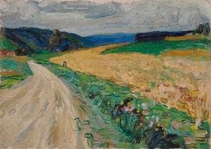 カルミュンツ - 黄色い郵便馬車での自然研究 作： Wassily Kandinsky