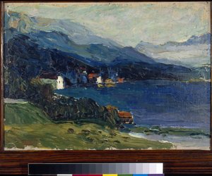 "Lac Kochel" Peinture de Vassily Kandinsky (ou Wassily Kandinski ou Kandinskij) 作： Wassily Kandinsky