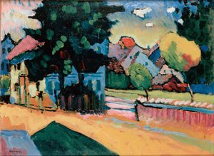 温室のある風景、1908年。 作： Wassily Kandinsky