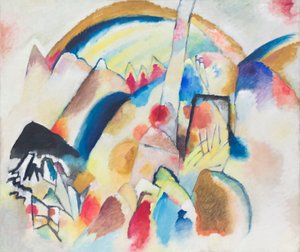 赤い斑点のある風景 その2 作： Wassily Kandinsky