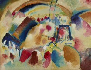 教会のある風景（赤い斑点のある風景I）。 1913