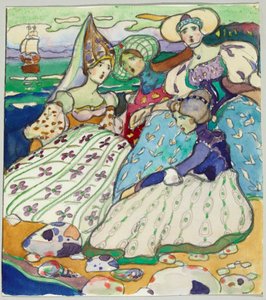 浜辺の少女たちの群れ 作： ワシリー・カンディンスキー