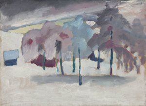 ムルナウ - 雪の中の木 作： Wassily Kandinsky