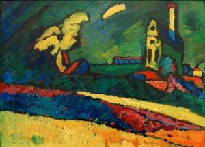 ムルナウ-教会のある風景I 作： Wassily Kandinsky