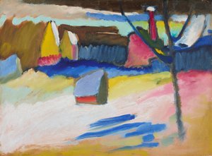 ムルナウ - 裸の木のある風景 作： Wassily Kandinsky