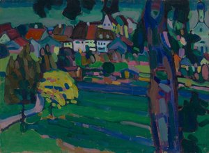 ムルナウ - 「木の幹のある風景」のための習作 作： Wassily Kandinsky