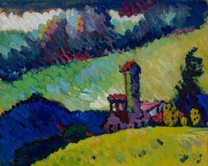 ムルナウ - 「塔のある風景」のための習作 作： Wassily Kandinsky