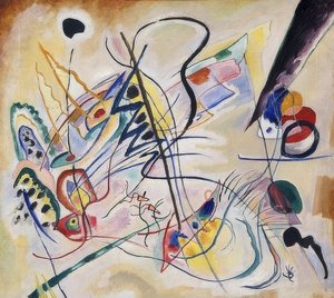 音楽序曲、バイオレットウェッジ。 1919 作： Wassily Kandinsky
