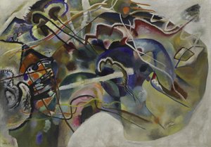 ホワイトボーダーで絵を描く、1913 作： Wassily Kandinsky