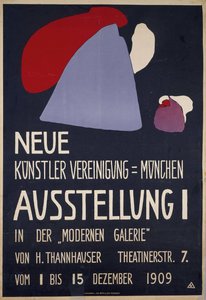 Neue Künstlervereinigung München の第 1 回展覧会のポスター、1909 年。 作： Wassily Kandinsky