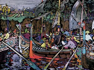 ヴォルガの歌、1906 作： Wassily Kandinsky