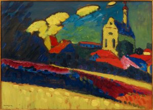 ムルナウの研究 - 教会のある風景 I 作： Wassily Kandinsky