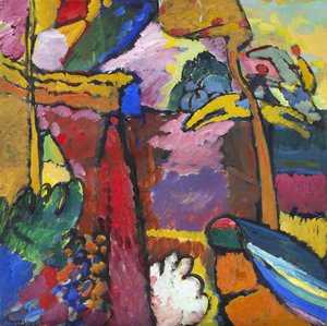 即興Vのための研究、1910年 作： Wassily Kandinsky