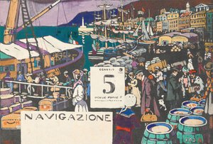 船のポスターの習作、1906 年。 作： Wassily Kandinsky