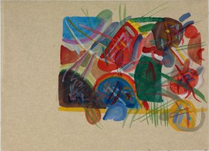 森と虹の水彩画、1913年。 作： Wassily Kandinsky