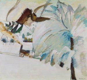 機関車のある冬景色。 1911 作： Wassily Kandinsky