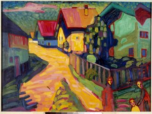 ムルナウの街角の女性 20世紀（絵画 作： Wassily Kandinsky