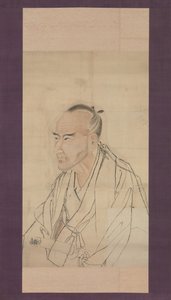 立原水軒の肖像画のスケッチ 19世紀 作： Watanabe Kazan