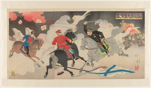 日露戦争の旅順大海戦 日郎良順大激戦の図
