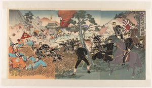 九連城付近の大合戦 紅連城風金大撃戦の図