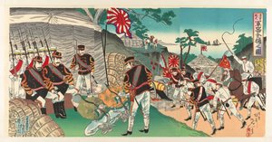 日本軍は逃げる敵が残した武器を捕獲します シングン ヘイソウ ガンキ ブンドリノズ
