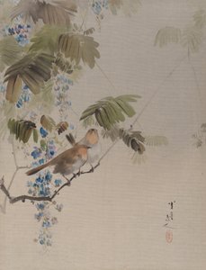 鳥と花、ca。 1887。