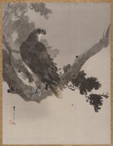 木のイーグル、ca。 1887。 作： Watanabe Seitei