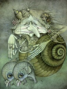 海の魔女（紙に鉛筆とカラークレヨン） 作： ウェイン・アンダーソン