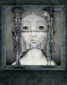 悲しみのヴェール（紙に鉛筆、カラークレヨン） 作： ウェイン・アンダーソン