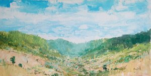 緑豊かな渓谷の風景 作： 