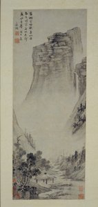 川沿いのパビリオンでの詩的思考、1558 年。 作： Wen Zhengming