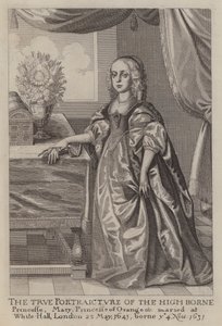 オレンジの王女メアリー（銅版画 作： Wenceslaus (after) Hollar